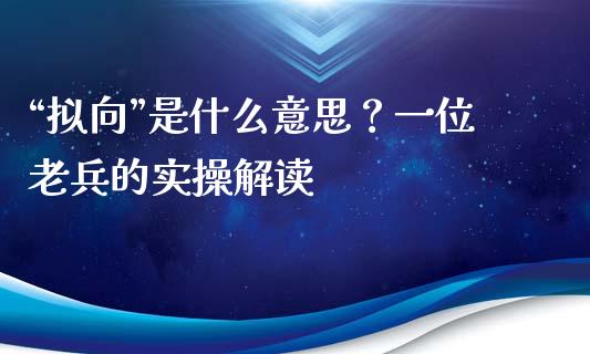 “拟向”是什么意思？一位老兵的实操解读_https://wap.hpmsj.cn_债券投资_第1张