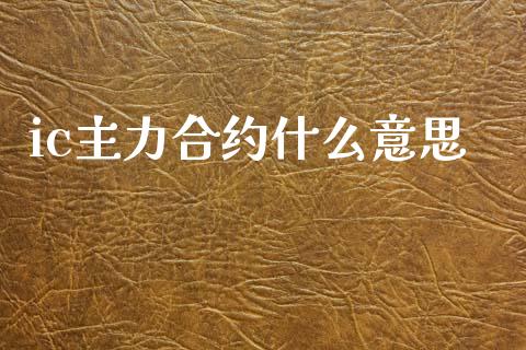 ic主力合约什么意思_https://wap.hpmsj.cn_财经时评_第1张