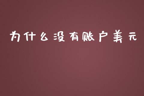 为什么没有账户美元_https://wap.hpmsj.cn_外汇汇率_第1张