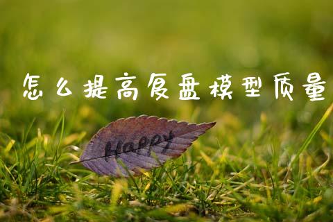 怎么提高复盘模型质量_https://wap.hpmsj.cn_基金分析_第1张