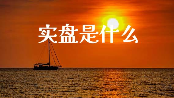 实盘是什么_https://wap.hpmsj.cn_财经时评_第1张