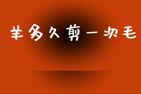 羊多久剪一次毛_https://wap.hpmsj.cn_金融机构_第1张