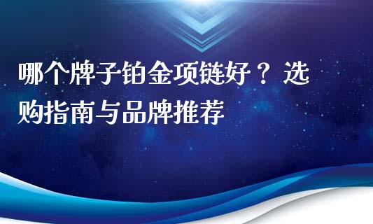 哪个牌子铂金项链好？ 选购指南与品牌推荐_https://wap.hpmsj.cn_金融机构_第1张