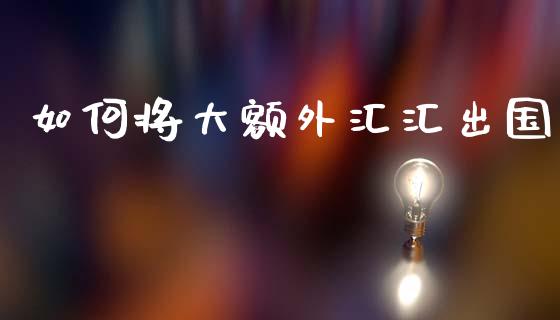 如何将大额外汇汇出国_https://wap.hpmsj.cn_债券投资_第1张
