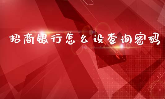 招商银行怎么设查询密码_https://wap.hpmsj.cn_基金分析_第1张