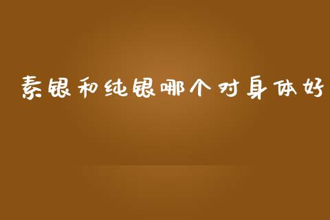 素银和纯银哪个对身体好_https://wap.hpmsj.cn_债券投资_第1张