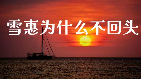 雪惠为什么不回头_https://wap.hpmsj.cn_财经时评_第1张