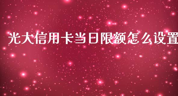 光大信用卡当日限额怎么设置_https://wap.hpmsj.cn_期货交易_第1张