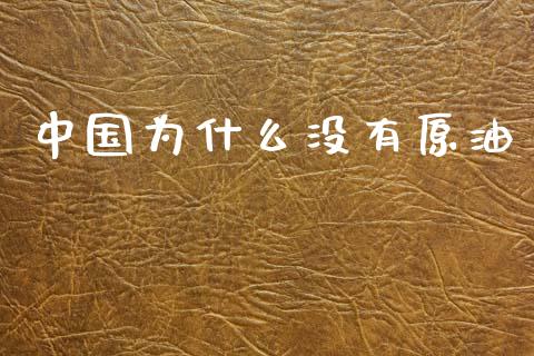 中国为什么没有原油_https://wap.hpmsj.cn_外汇汇率_第1张