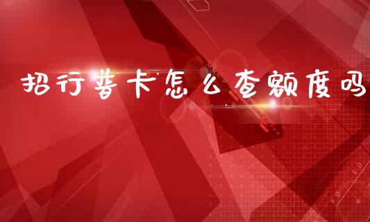 招行普卡怎么查额度吗_https://wap.hpmsj.cn_债券投资_第1张