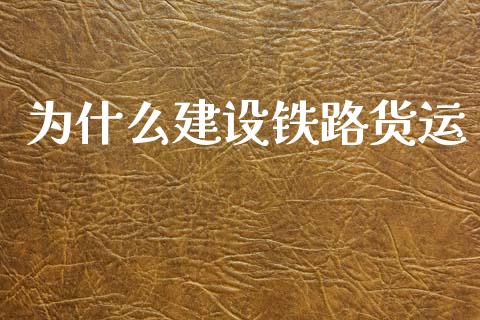 为什么建设铁路货运_https://wap.hpmsj.cn_债券投资_第1张