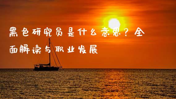 黑色研究员是什么意思?全面解读与职业发展_债券投资_第1张_财经时评_基金分析_期货交易_金融机构_外汇汇率_债券投资 黑色研究员是什么意思?全面解读与职业发展_https://wap.hpmsj.cn_债券投资_第1张