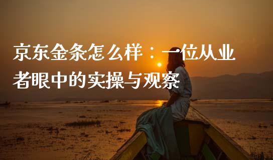 京东金条怎么样：一位从业者眼中的实操与观察_https://wap.hpmsj.cn_金融机构_第1张