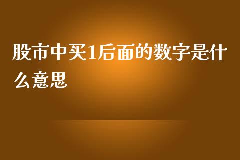 股市中买1后面的数字是什么意思_https://wap.hpmsj.cn_外汇汇率_第1张