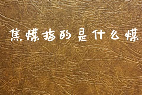 焦煤指的是什么煤_https://wap.hpmsj.cn_财经时评_第1张