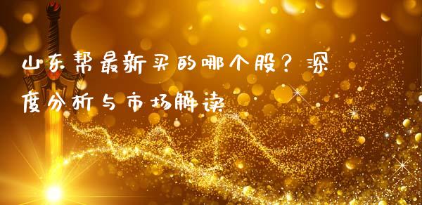 山东帮最新买的哪个股？深度分析与市场解读_https://wap.hpmsj.cn_基金分析_第1张