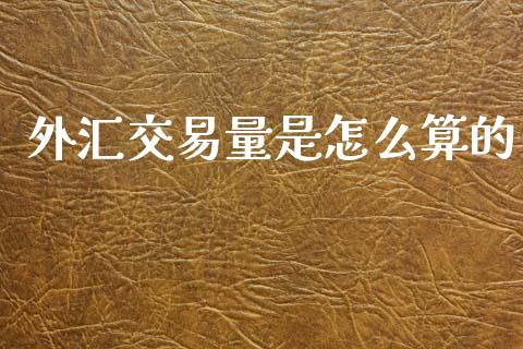 外汇交易量是怎么算的_https://wap.hpmsj.cn_金融机构_第1张