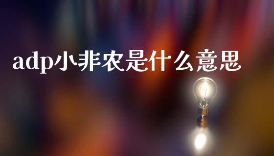 adp小非农是什么意思_https://wap.hpmsj.cn_基金分析_第1张