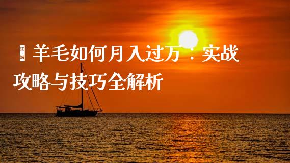 薅羊毛如何月入过万：实战攻略与技巧全解析_https://wap.hpmsj.cn_债券投资_第1张
