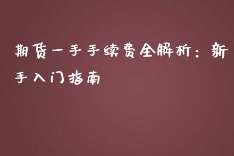 期货一手手续费全解析：新手入门指南_https://wap.hpmsj.cn_金融机构_第1张