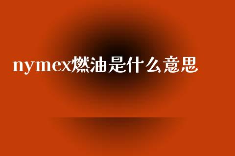 nymex燃油是什么意思_https://wap.hpmsj.cn_债券投资_第1张