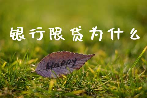 银行限贷为什么_https://wap.hpmsj.cn_金融机构_第1张