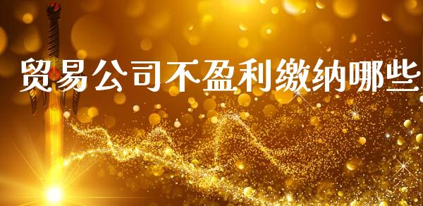 贸易公司不盈利缴纳哪些_https://wap.hpmsj.cn_基金分析_第1张