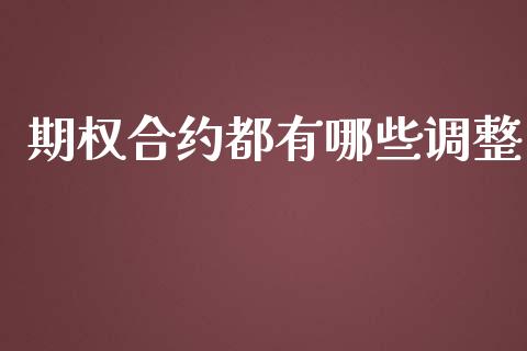期权合约都有哪些调整_https://wap.hpmsj.cn_外汇汇率_第1张
