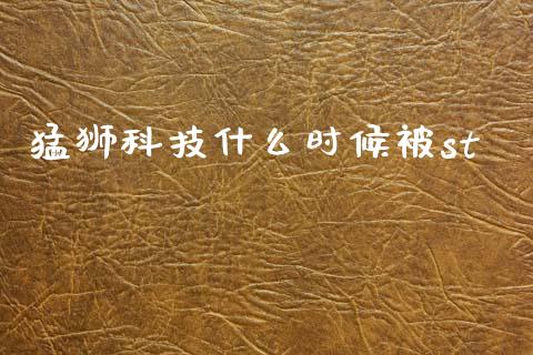 猛狮科技什么时候被st_https://wap.hpmsj.cn_债券投资_第1张