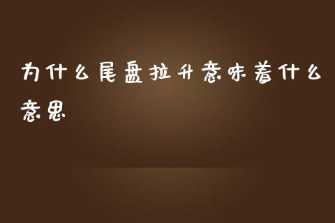 为什么尾盘拉升意味着什么意思_https://wap.hpmsj.cn_基金分析_第1张
