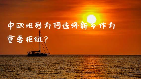 中欧班列为何选择新乡作为重要枢纽？_https://wap.hpmsj.cn_外汇汇率_第1张