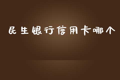 民生银行信用卡哪个_https://wap.hpmsj.cn_基金分析_第1张