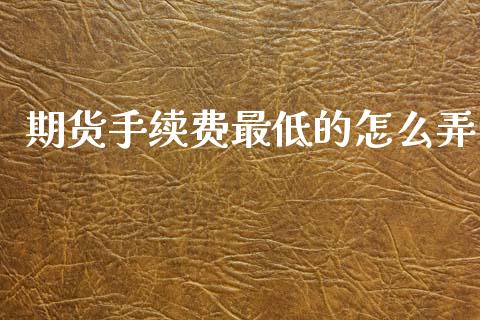 期货手续费最低的怎么弄_https://wap.hpmsj.cn_财经时评_第1张