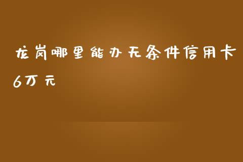 龙岗哪里能办无条件信用卡6万元_https://wap.hpmsj.cn_金融机构_第1张