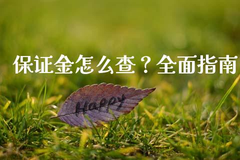保证金怎么查？全面指南_https://wap.hpmsj.cn_金融机构_第1张