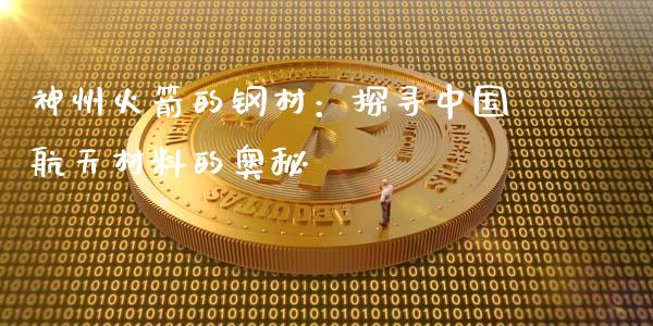 神州火箭的钢材：探寻中国航天材料的奥秘_https://wap.hpmsj.cn_外汇汇率_第1张