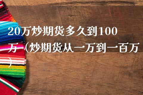 20万炒期货多久到100万（炒期货从一万到一百万）_https://wap.hpmsj.cn_债券投资_第1张