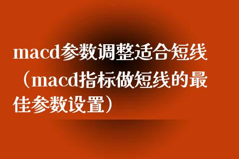 macd参数调整适合短线（macd指标做短线的最佳参数设置）_https://wap.hpmsj.cn_期货交易_第1张