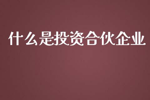 什么是投资合伙企业_https://wap.hpmsj.cn_外汇汇率_第1张