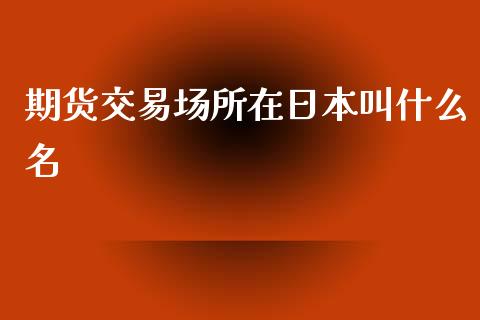 期货交易场所在日本叫什么名_https://wap.hpmsj.cn_财经时评_第1张