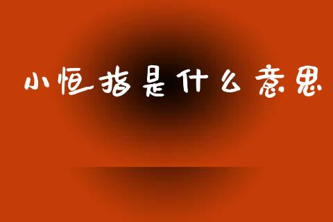 小恒指是什么意思_https://wap.hpmsj.cn_基金分析_第1张
