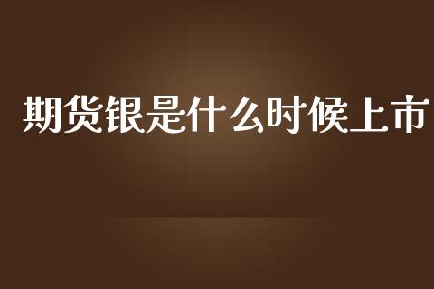 期货银是什么时候上市_https://wap.hpmsj.cn_外汇汇率_第1张