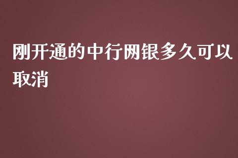 刚开通的中行网银多久可以取消_https://wap.hpmsj.cn_期货交易_第1张
