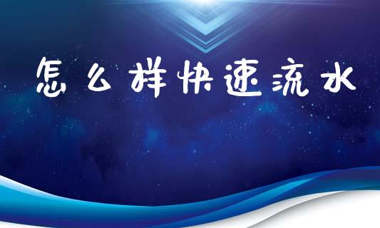 怎么样快速流水_https://wap.hpmsj.cn_基金分析_第1张