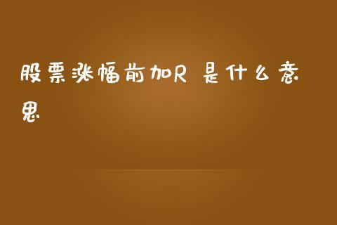 股票涨幅前加R 是什么意思_https://wap.hpmsj.cn_基金分析_第1张