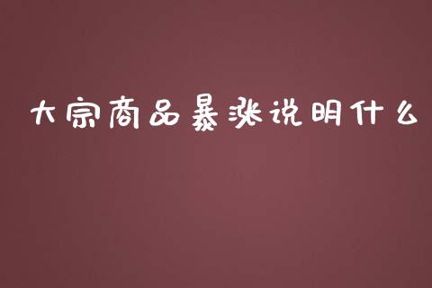 大宗商品暴涨说明什么_https://wap.hpmsj.cn_基金分析_第1张