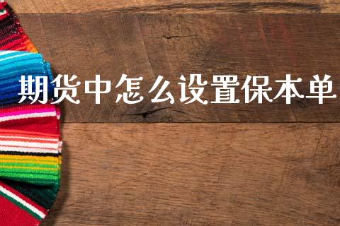 期货中怎么设置保本单_https://wap.hpmsj.cn_财经时评_第1张