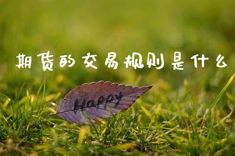 期货的交易规则是什么_https://wap.hpmsj.cn_期货交易_第1张