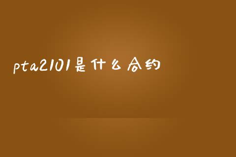 pta2101是什么合约_https://wap.hpmsj.cn_外汇汇率_第1张