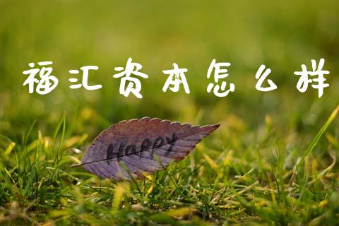福汇资本怎么样_https://wap.hpmsj.cn_财经时评_第1张